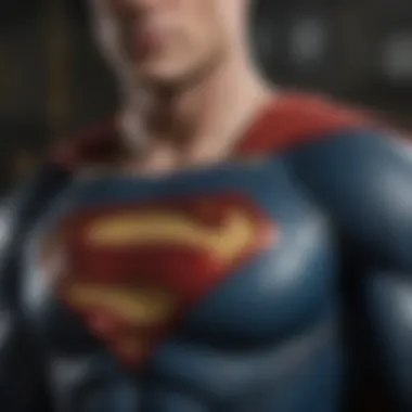 Close-up detailing of Superman's iconic suit rendered in high fidelity.