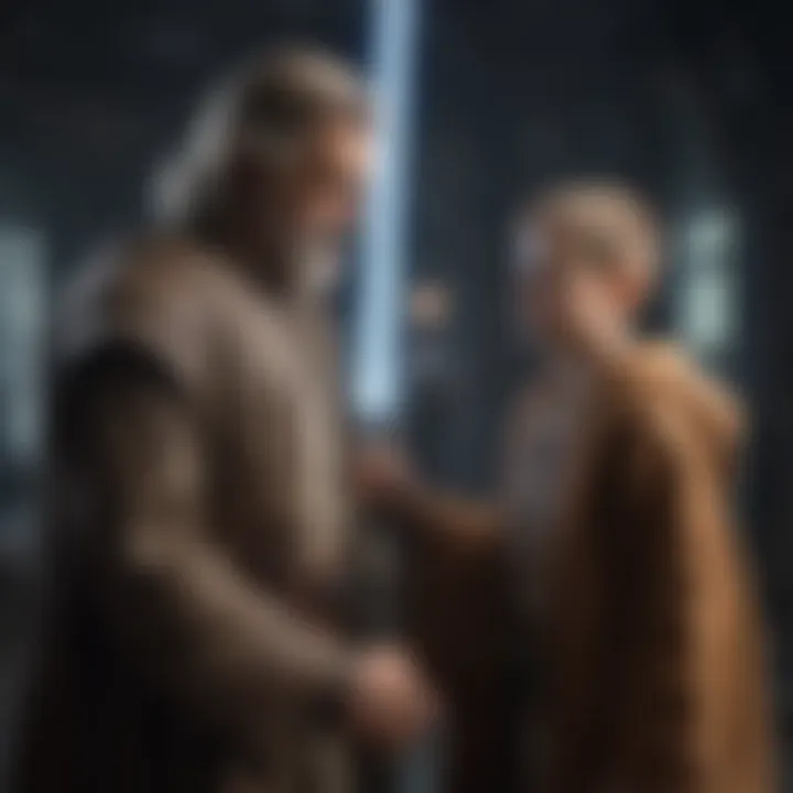 A wise Jedi Master guiding a young apprentice