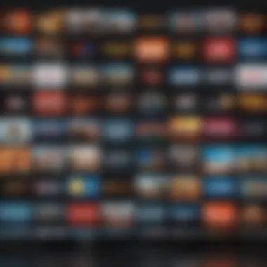 An array of streaming service icons displayed on a TV screen via the Fire Stick interface.