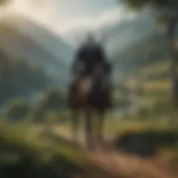 A captivating illustration of Geralt amidst the lush landscapes of the Witcher world.