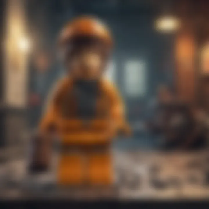 A vibrant scene from a LEGO game featuring iconic characters