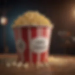 A popcorn bucket with a movie reel design