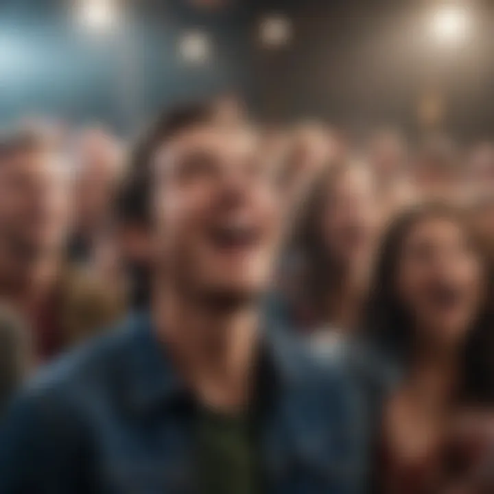 Laughing audience at a comedy show