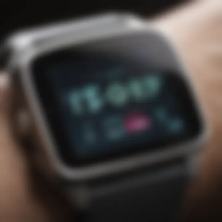 Close-up of Fitbit device buttons for time adjustment