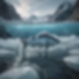 Glacier fish swimming in icy waters