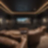 Luxurious home cinema setup with plush seating and large screen