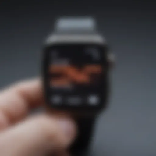 Illustration of iWatch screen displaying shutdown options