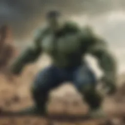 The Hulk in a fierce battle stance