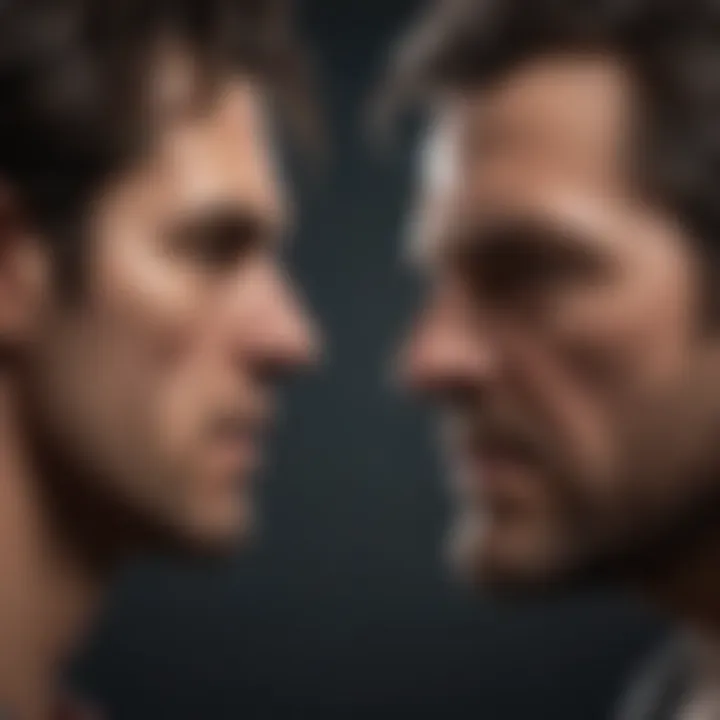 Intense Face-off between Protagonist and Villain