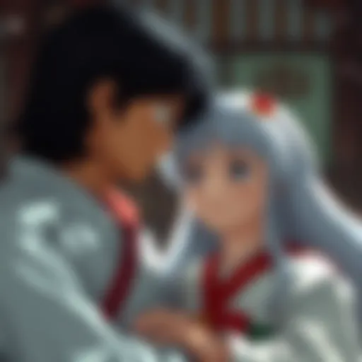 Scene depicting the emotional bond between Inuyasha and Kagome
