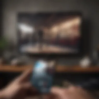 Seamless Integration iPhone and television seamlessly connected through screen mirroring