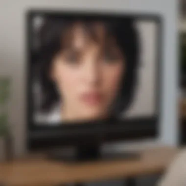 Streaming Interface of The L Word A screenshot of The L Word streaming interface on a television screen.