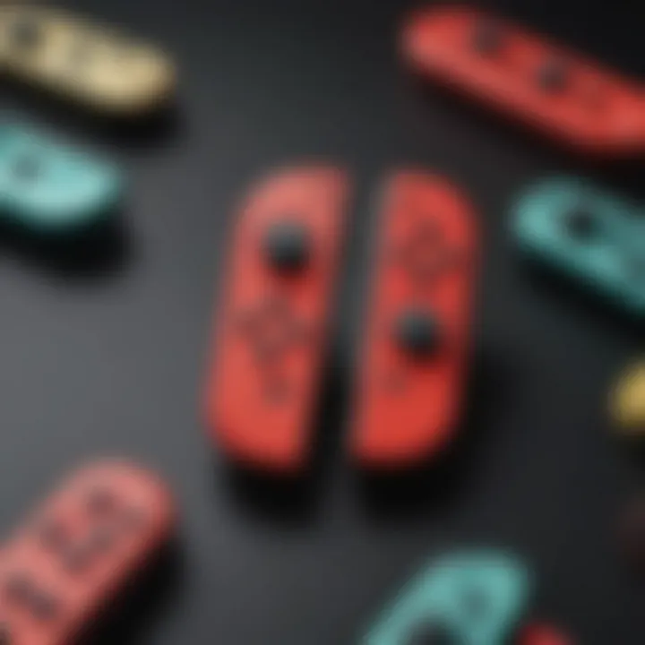 Joy-Con controllers displayed with various custom designs