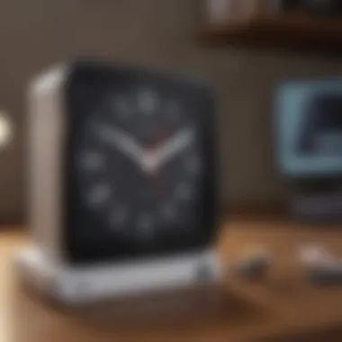 Close-up of Lenovo Smart Clock Essential's smart features