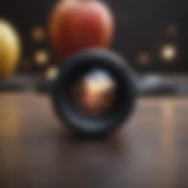 Minimalistic apple and camera interplay