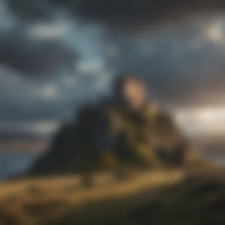 Historical Scottish castle under a dramatic sky