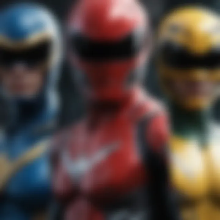 Comparative analysis of Power Rangers posters with those from other superhero franchises.