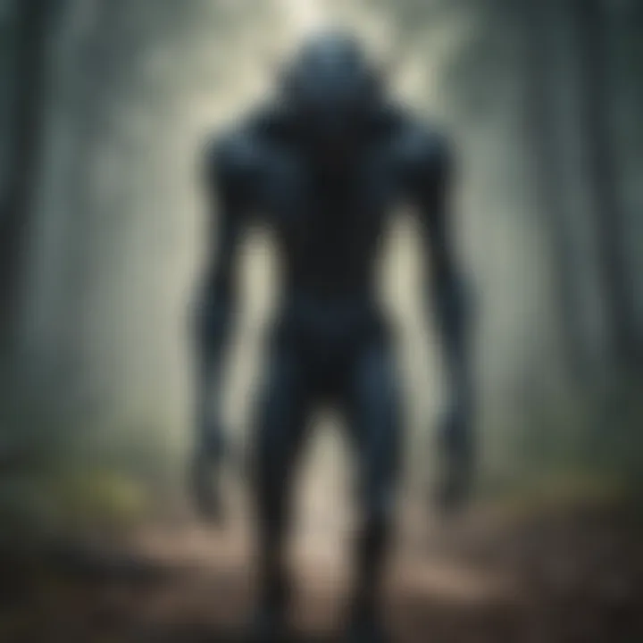 Artistic representation of a skinwalker based on folklore