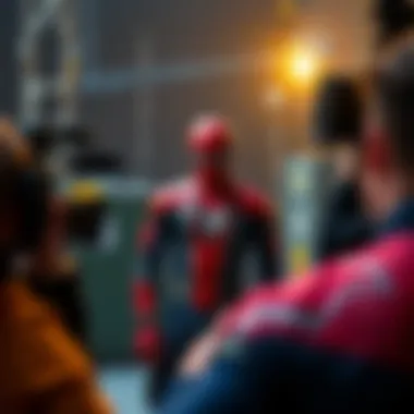 Inside the Production of Spider-Man Behind-the-scenes shot of the Spider-Man film set