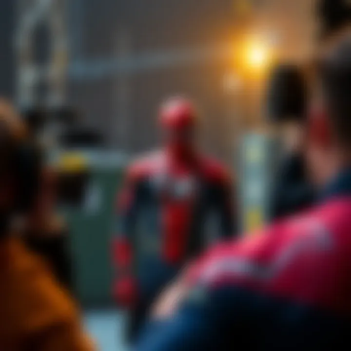 Inside the Production of Spider-Man Behind-the-scenes shot of the Spider-Man film set