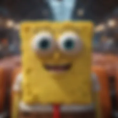 SpongeBob SquarePants character enjoying the movie