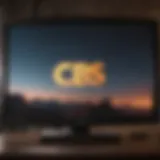 TV screen with CBS logo