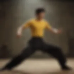 Bruce Lee demonstrating martial arts techniques