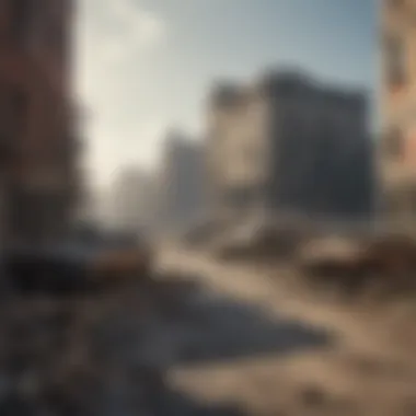 A World in Ruins A dramatic landscape from The Walking Dead depicting a post-apocalyptic world