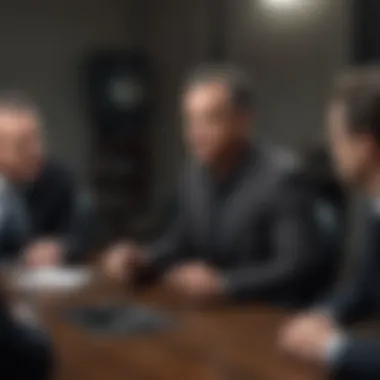 Tom Hanks and Apple TV executives in a creative meeting