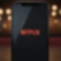 Elegant iPhone displaying Netflix logo