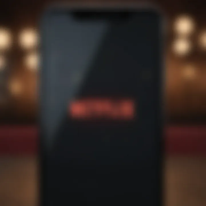 Elegant iPhone displaying Netflix logo