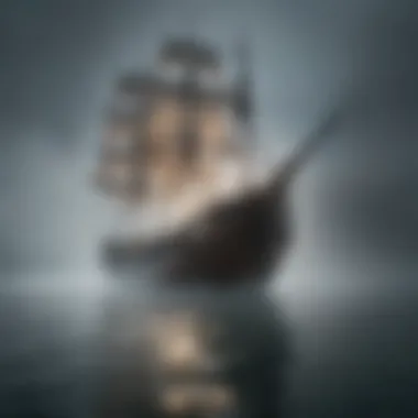 Ethereal Ghost Ship Emerging from Mist