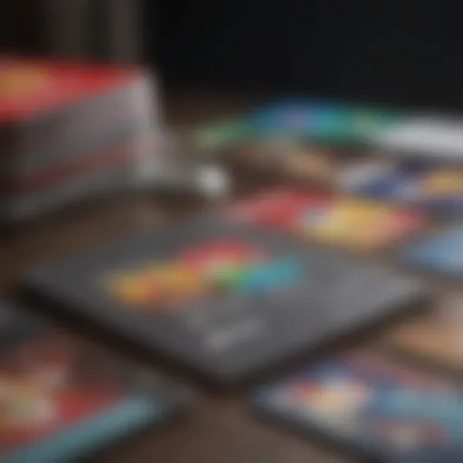 A vibrant display of Google Play cards showcasing various designs.