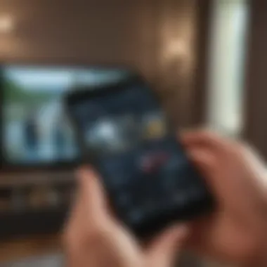 Man casting content from phone to TV