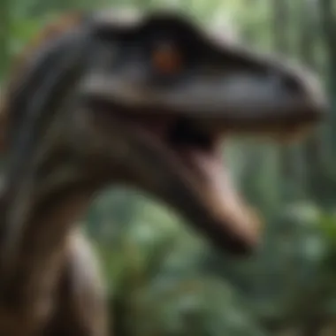 Cunning Predator: The Velociraptor Mesmerizing view of Jurassic Park's Velociraptor