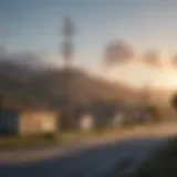 Rural landscape with Verizon Unlimited Internet tower