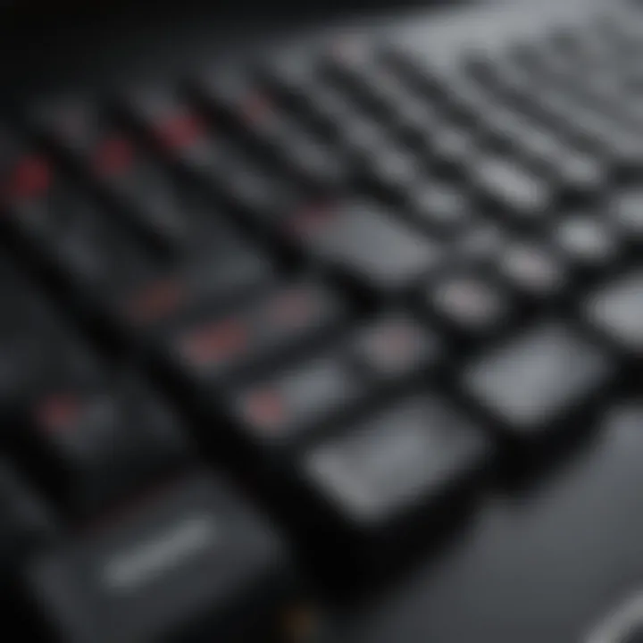 A close-up view of a mechanical keyboard with Cherry MX switches installed, highlighting their aesthetic appeal.