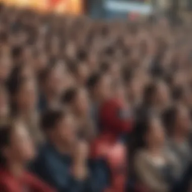 A packed cinema showcasing fans eagerly waiting for the Spider-Man premiere.