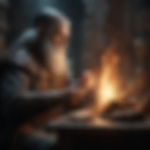 Ancient Wizard Casting Enchantment Spell