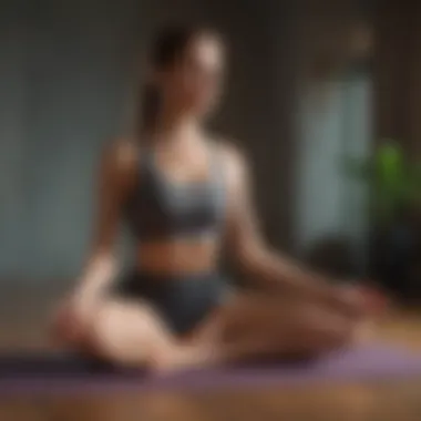 Woman enjoying a yoga session through an app