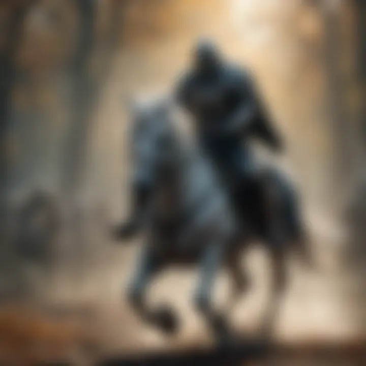 Spectral horseman charging into battle