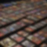 A captivating display of rare Yu-Gi-Oh cards at an auction.