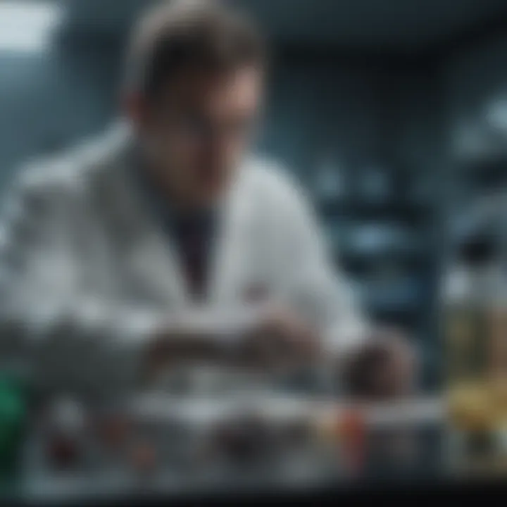 Scientist studying a mutating virus in a laboratory